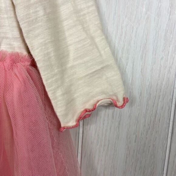 Mud Pie Girls Dress Rainbow Long Sleeve Size 2T-3T Tulle Skirt Pink Orange - Picture 3 of 7